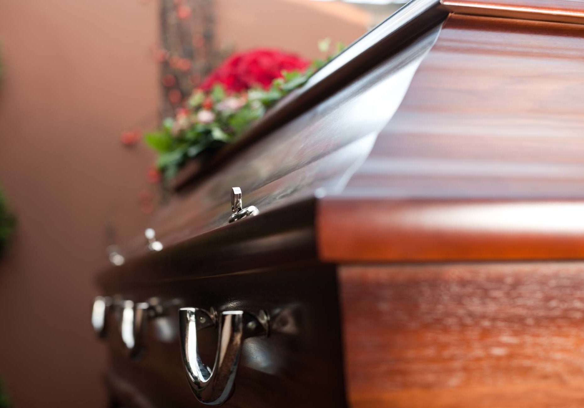 Close up of a coffin in Falkirk